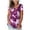 Purple, variant on Womens Summer Tops Casual Tie Dye Print V-Neck Short Sleeve T-Shirt Top Plus Size Blouse