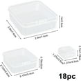 thumbnail image 4 of 18Pcs Mixed Sizes Rectangular Empty Mini Organizer Storage Containers Box, Clear Plastic Beads Storage Containers Box with Hinged lid for Pills Earplugs Tiny Jewelry Findings Small Items Craft, 4 of 10