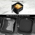 thumbnail image 4 of Square Silicone Air Fryer Liners 2 Pack, Compatible with Ninja AF141 181, 8.5 Inch Air Fryer Liners for COSORI 5-6.5 QT, Reusable Silicone Basket, Air Fryer Accessories, 4 of 8