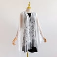 thumbnail image 6 of AHMOMEI Women’s Floral Lace Tassel Shawl Wrap, Sheer Open Front Fringed Cover Up, Lightweight Scarf for Evening Dresses Wedding Bridesmaid Party (White), 6 of 6