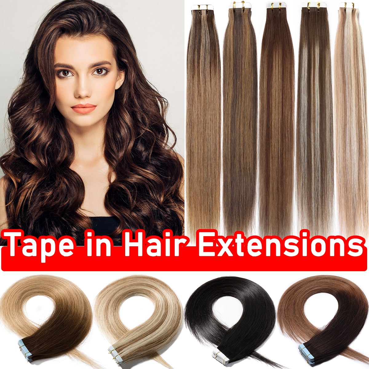 Real Thick 3/4Full Head Clip In Hair Extensions Long Straight Hair  Extentions US | eBay
