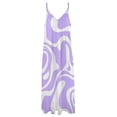 thumbnail image 6 of Purple White Swirl Abstract Pattern Sleeveless Suspender Dress Summer Fashion Casual Long Dress, 6 of 9