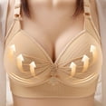 thumbnail image 3 of Bigersell 2 Pack Bras for Women Plus Size Full-Coverage Wireless Bras Ladies Push up Bras No Underwire Female Full Figure Padded Bra Style-D44, Comfortable Soft Wire-Free Bras S-1-Beige 46B, 3 of 8