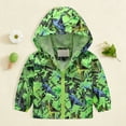 thumbnail image 2 of Zanarzt Rain Jacket Toddler Girl Toddler Rain Jacket Cartoon Windbreaker Coat Baby Girl Boy Zip Hooded Outerwear Spring Raincoat Green,3-4 Years, 2 of 5