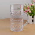 thumbnail image 3 of QUTETN Kitchen Gadgets Tableware Reusable 32Oz Plastic Beer Mug 1 Liter With Handles Pineapple Cup Multicolor, 3 of 4