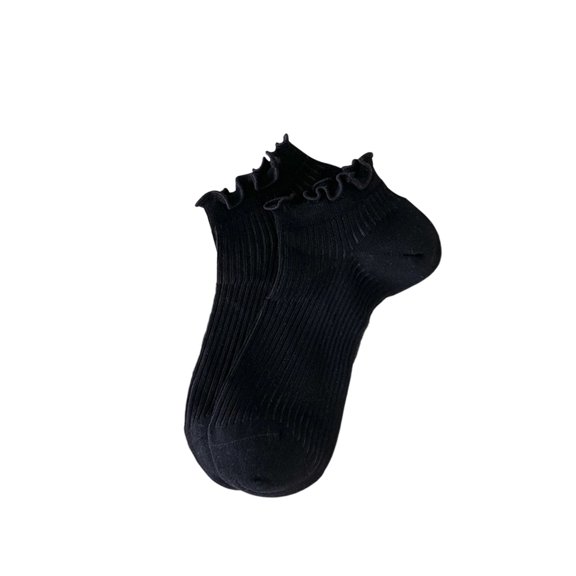 Raeneomay No Show Socks for Women Ruffle Socks Low Cut Socks Cute Ankle Frilly Short Cotton Socks Soft Breathable Short Socks with Lettuce Edge