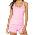 thumbnail image 4 of KISSGAL Women Cami Pajamas Set Lace Trim Sleepwear Sexy Pjs with Shorts Soft Nightwear, 4 of 6