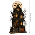 thumbnail image 3 of ShaoXinWan Halloween Ghost Pumpkin House Wooden Tabletop Ornament, 2D Spliceable Decor Sign, Festive Accent for Dining Table Cabinet Bookshelf Decor, 3 of 7