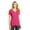 Dark Fuchsia Pink, variant on Women's Short sleeve Cotton V-Neck T Shirts DM1170L