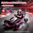 thumbnail image 2 of Track Seven 24V Electric Go Kart for Kids, Drift Crazy Cart with 400W Motors, Max 7 Mph, Protective Roll Cage, Metal Frame, 5-Point Harness, Bluetooth, 24V Ride on Toy Car Kart for Kids Aged 6+, Pink, 2 of 8
