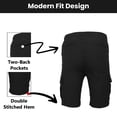 thumbnail image 3 of Men’s Flex Cargo Shorts with Elastic Waistband and Drawstring – Comfortable Fit with 6 Pockets and Stretch Fabric (S-2XL), 3 of 5