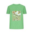 thumbnail image 1 of Blusas de Verano de las Mujeres Flor Impresa Cuello Redondo Manga Corta Superior, Verano Superior de las Mujeres, 1 of 8