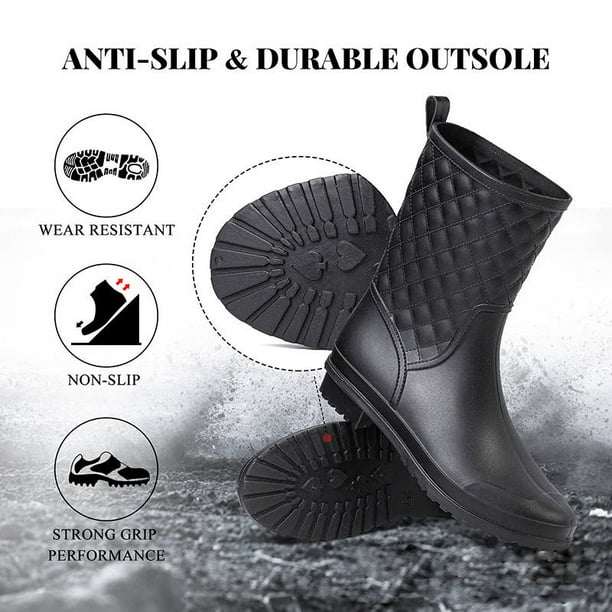 Gray rain clearance boots women's shoes