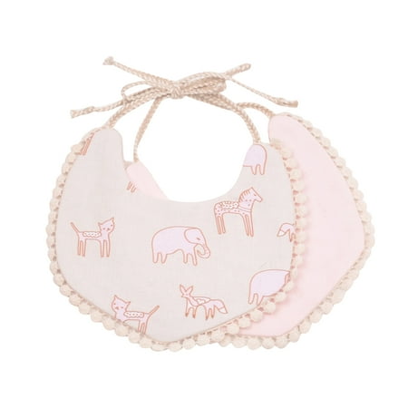 

Gureui Newborn Infant Baby Boy Girl Drool Bibs 3 Ply Drooling Teething Feeding Super Absorbent Bibs Back Straps Tie Dot/Strap Tassel Bibs
