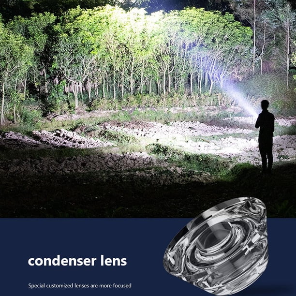 Lámpara Linterna LED 280LM USB brillante Modo 3 Antorcha para acampar en el hogar al aire libre (Negro)