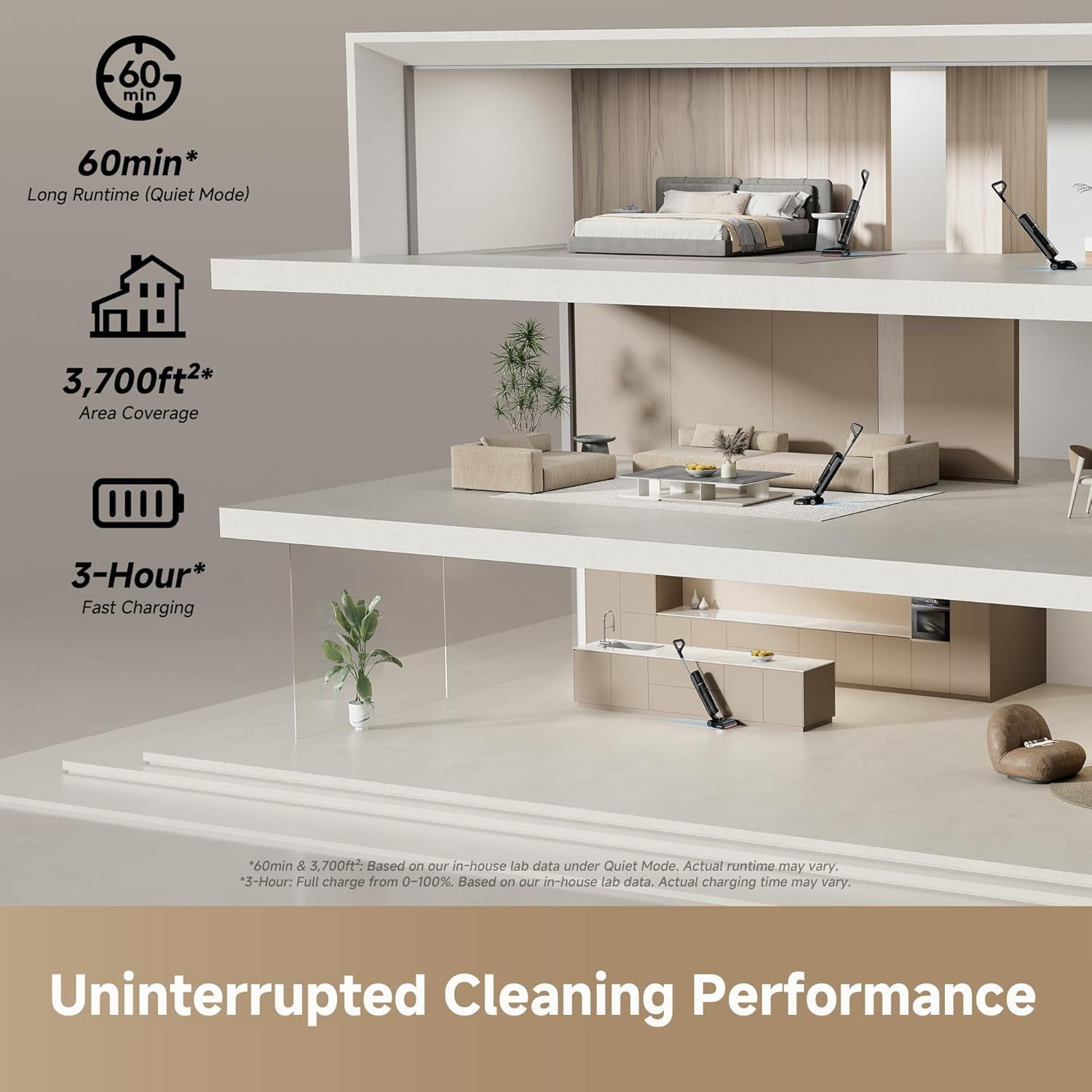 Dreame H15 Pro CarpetFlex Cordless Vacuum Mop, Wet Dry Vacuum Cleaner with Dual Brushes for Hard Floors & Carpet, Tangle-Free Hair-Cutting, 23kPa Suction, 180° Lie-Flat, 194°F Fast Drying