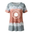 thumbnail image 4 of Outfmvch t shirts for women Tie Dye Printing Casual Fashion Round Neck Short Sleeve T Shirt womens tops Grey, 4 of 4