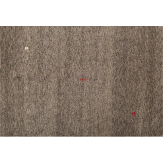 Ahgly Company Indoor Rectangle Contemporary Brown Abstract Area Rugs, 5' x 8'