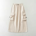 thumbnail image 2 of Npasoilc Skirts for Women Quick Dry Elastic Waist Drawstring A-Line Straight Casual Tight-Fit Wrap Hip Mid-Length Cargo Skirt with Pockets, 2 of 6