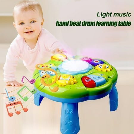 XIAOFFENN Light Music Hand Drum Learning Desk Baby Early Education Smart Toys Gift Warehouse Sale Clearance