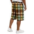 thumbnail image 5 of Delconic Men Neutral Tartan Plaid Quick Dry Knee Length Casual Shorts Elastic Drawstring Waist Side Pockets Loose Fit Short Pants For Summer Beach Gym Hiking Daily Yellow S, 5 of 5
