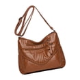 thumbnail image 3 of Moda PU Cuero Bandolera Bolsa De Viaje Bolsa De Compras Ajustable Vacaciones Marrón Sunnimix Monedero de hombro, 3 of 8