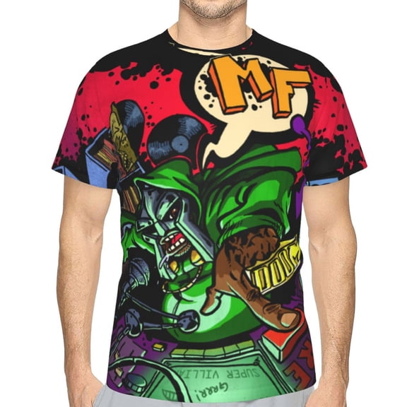 Mf Doom Unisex 3d Pattern Printed Short Sleeve T-Shirts Casual Graphics Tees Small
