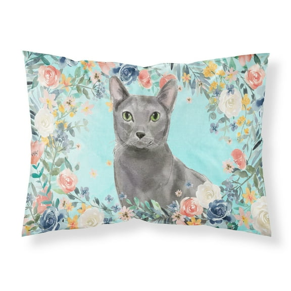 Blue Russian Spring Flowers Fabric Standard Pillowcase