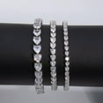 thumbnail image 3 of Heart cut CZ Tennis Bracelet Sterling Silver 925 ,CZ Tennis bracelet,women Gift, 3 of 4