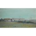 thumbnail image 2 of Ivan Pavlovich Pokhitonov 18x12 Black Ornate Wood Framed Double Matted Museum Art Print Titled - Farm at Dusk, 2 of 5