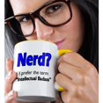 thumbnail image 2 of 3drose, Nerd. Intellectual Badass. Blue., 15oz Two-tone Yellow Mug, 2 of 6