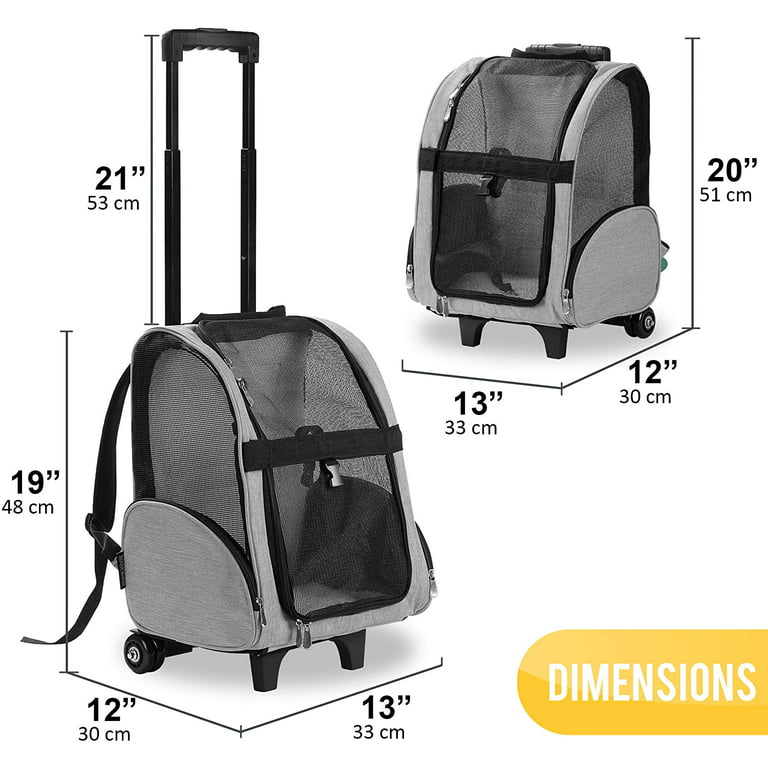 Canvas Dog Carrier With Wheels Airline Approved Pet Dog - Temu