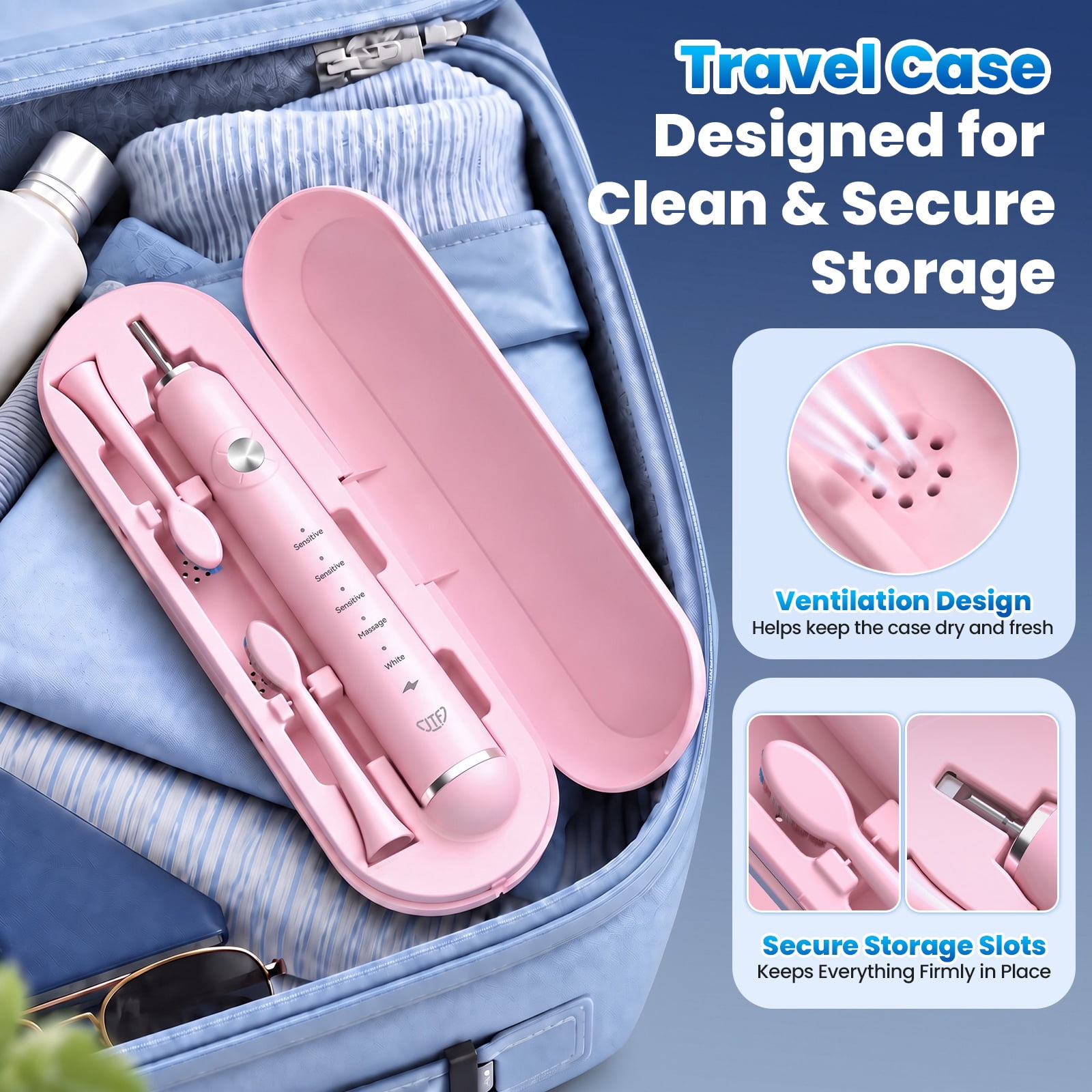 JTF Sonic Electric Toothbrush for Adults and Kids with Travel Case and 6 Brush Heads, 5 Modes 40000 VPM Rechargeable Power Toothbrush with Wireless Charger, IPX7 Waterproof... JTF Sonic Electric Toothbrush for Adults and Kids with Travel Case and 6 Brush Heads, 5 Modes 40000 VPM Rechargeable Power Toothbrush with Wireless Charger, IPX7 Waterproof... - Image 6