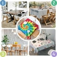 thumbnail image 4 of Colorful Tie Dye Mandala Pattern Square Tablecloth,Waterproof Square Table Cover,Wipeable Spillproof Washable Table Cover for Home Kitchen Party Decor 42"X42"(107x107cm), 4 of 6