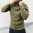 thumbnail image 2 of JTieacloth Mens Knitted Sweaters Men's Quarter Zip Sweater Zip Up Pullover Knit Turtleneck(Green), 2 of 4