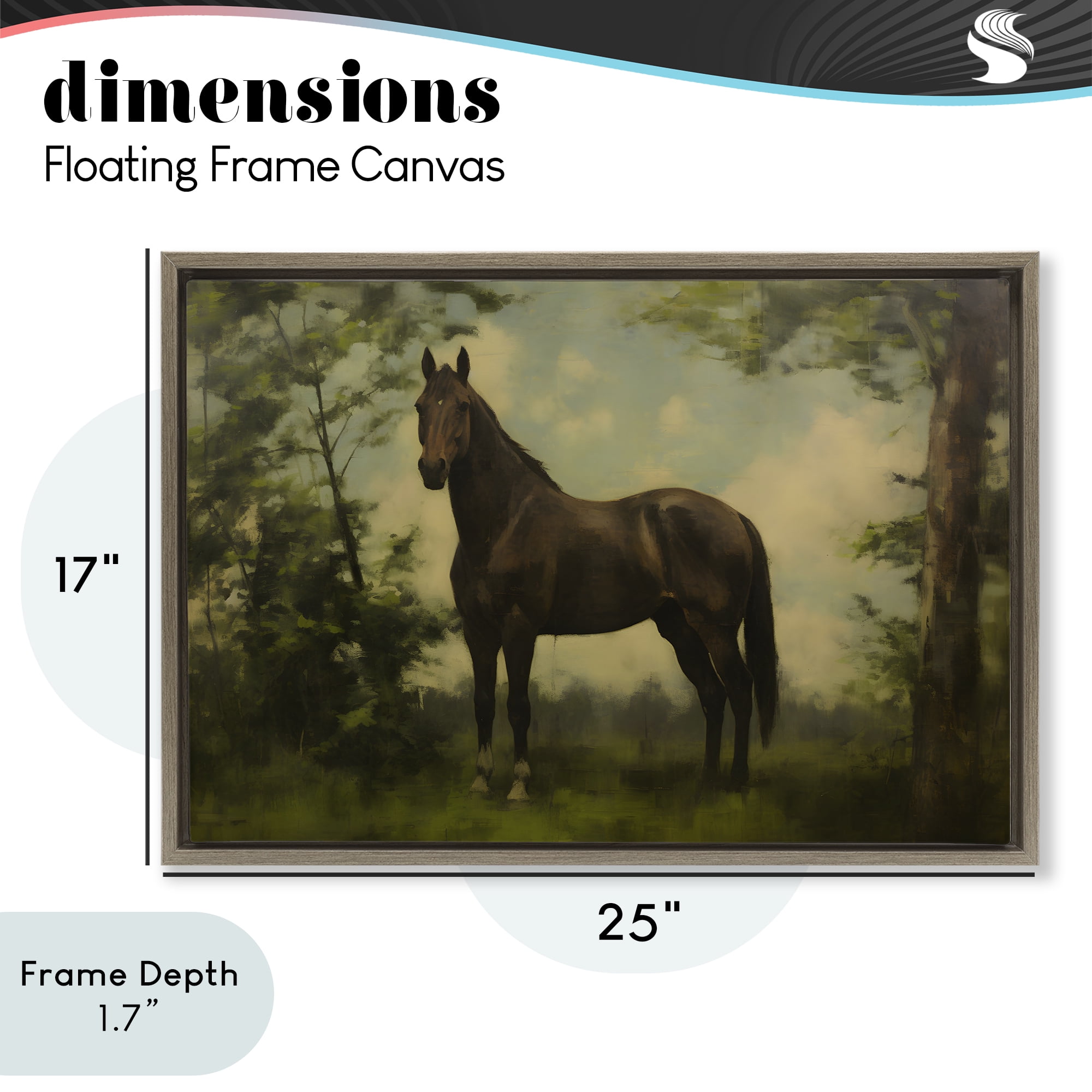 Stupell Industries Forest Horse Portrait Brown Framed Floater Canvas Wall Art, design by Petal Prints Design