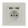 thumbnail image 1 of Juego de 2 Tomas de Pared, Toma Eléctrica de Pared con Doble USB 5V/2100mA, Toma Empotrable con 2 Puertos USB Práctico y Manejable, 1 of 1