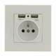 thumbnail image 1 of Juego de 2 Tomas de Pared, Toma Eléctrica de Pared con Doble USB 5V/2100mA, Toma Empotrable con 2 Puertos USB Práctico y Manejable, 1 of 1