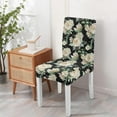 thumbnail image 4 of Floral Print Dining Chair Covers Set of 4 Lovely Tropical Flower and Leaves Pattern Washable Polyester Stretch Slipcovers Removable Seat Protector for Rustic Decor, 4 of 7