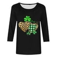 thumbnail image 4 of Erwazi St Patricks Day Shirt Women 3/4 Sleeve Crew Neck T-Shirts Shamrock Funny Graphic Tee Tops, 4 of 4
