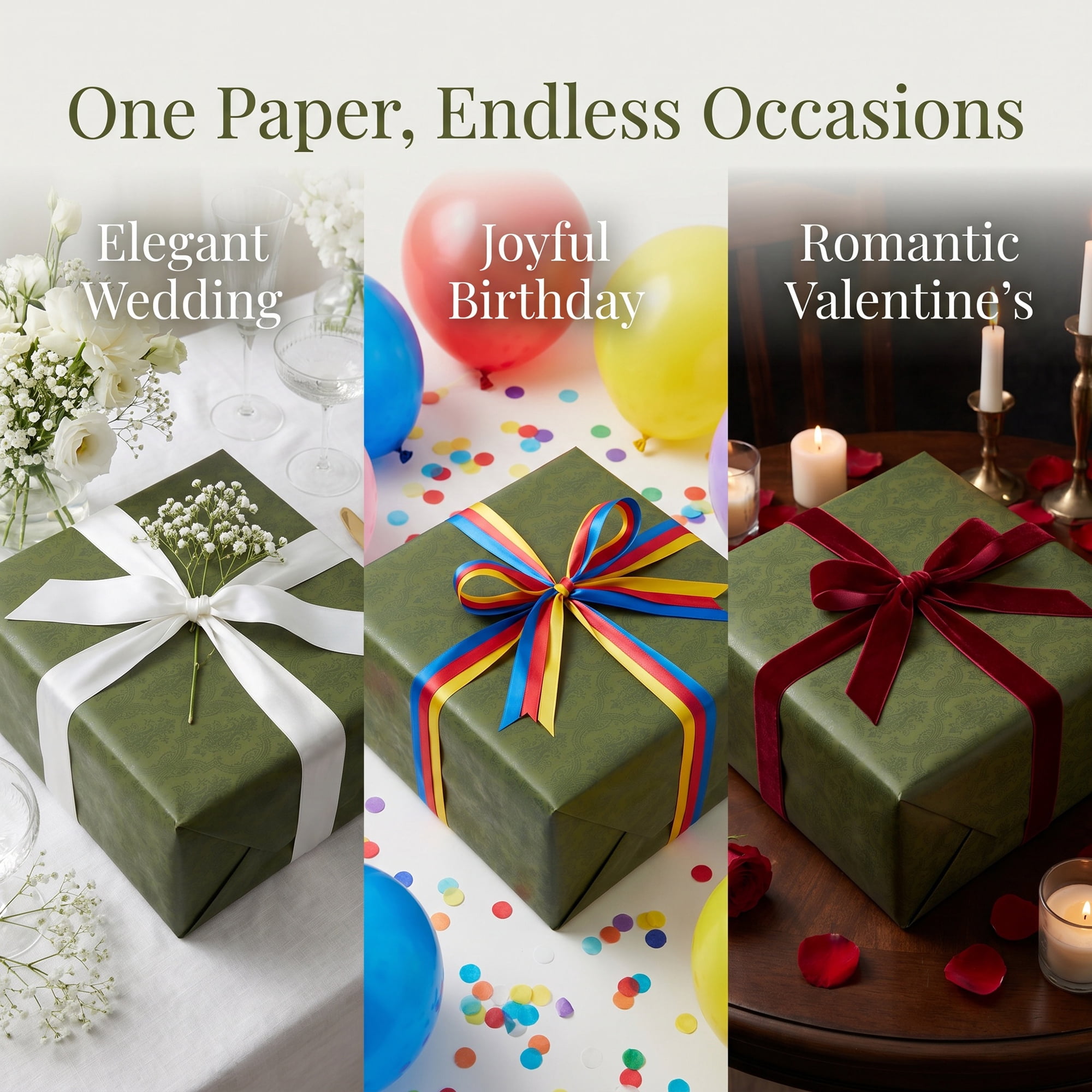 Unique Bargains Wrapping Paper Matte for Elegant Gift Wrap Presentation Green 39.4"x 27.6"