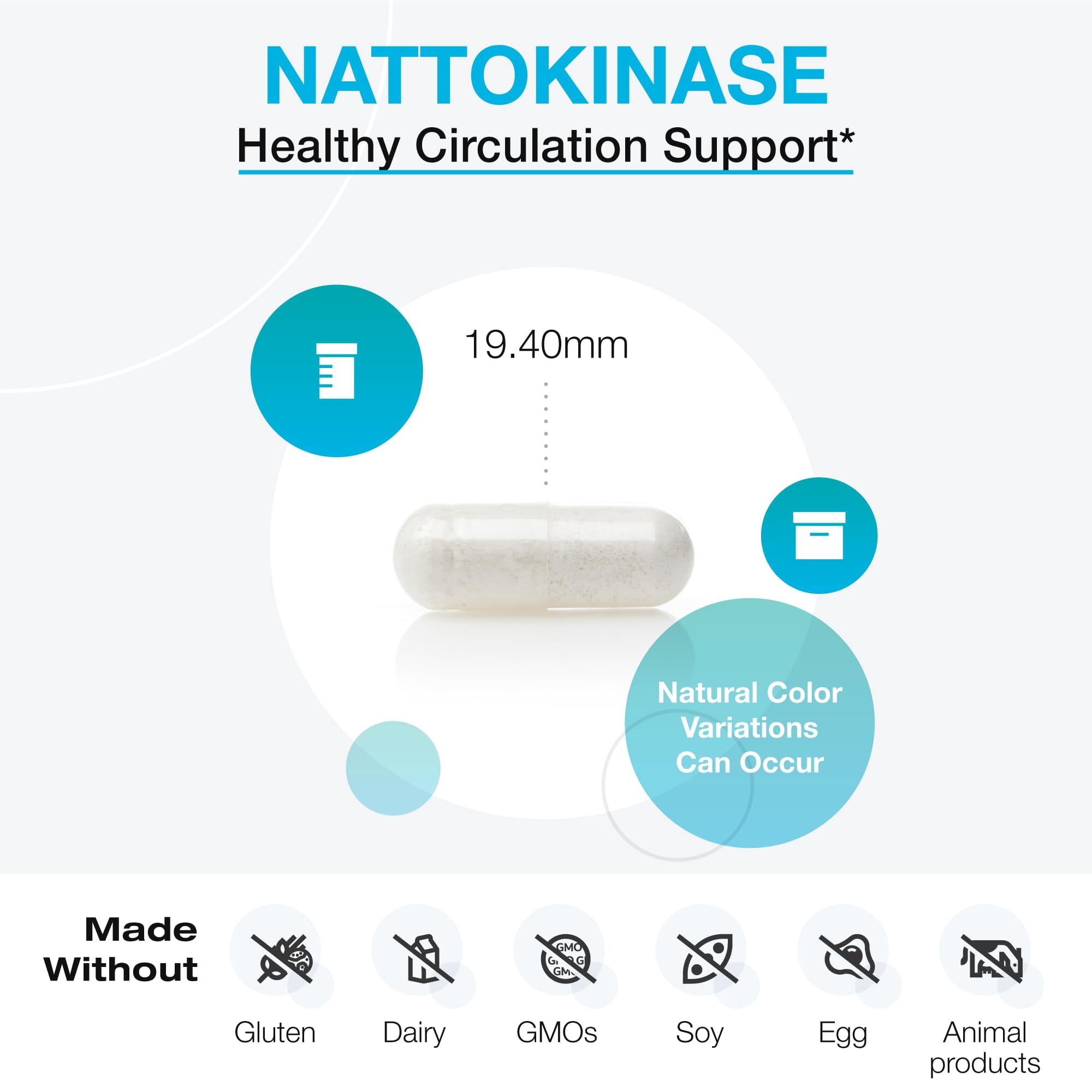 XYMOGEN Nattokinase - Cardiovascular & Vascular Wellness Support - 100 mg Nattokinase - Enzyme Formula - Vegan & Non-GMO - 120 Capsules