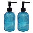 thumbnail image 1 of Set dispensador de jabón YYTSGG de vidrio azul, 400 ml, recargable (paquete de 2), 1 of 6