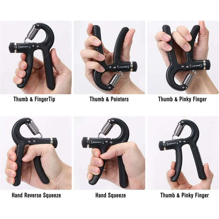 Hand Grip Strengthener 2 Pack Adjustable Resistance 11 130 lbs Forearm Exerciser Grip Strength Trainer for Muscle Building Recovery for Athletes