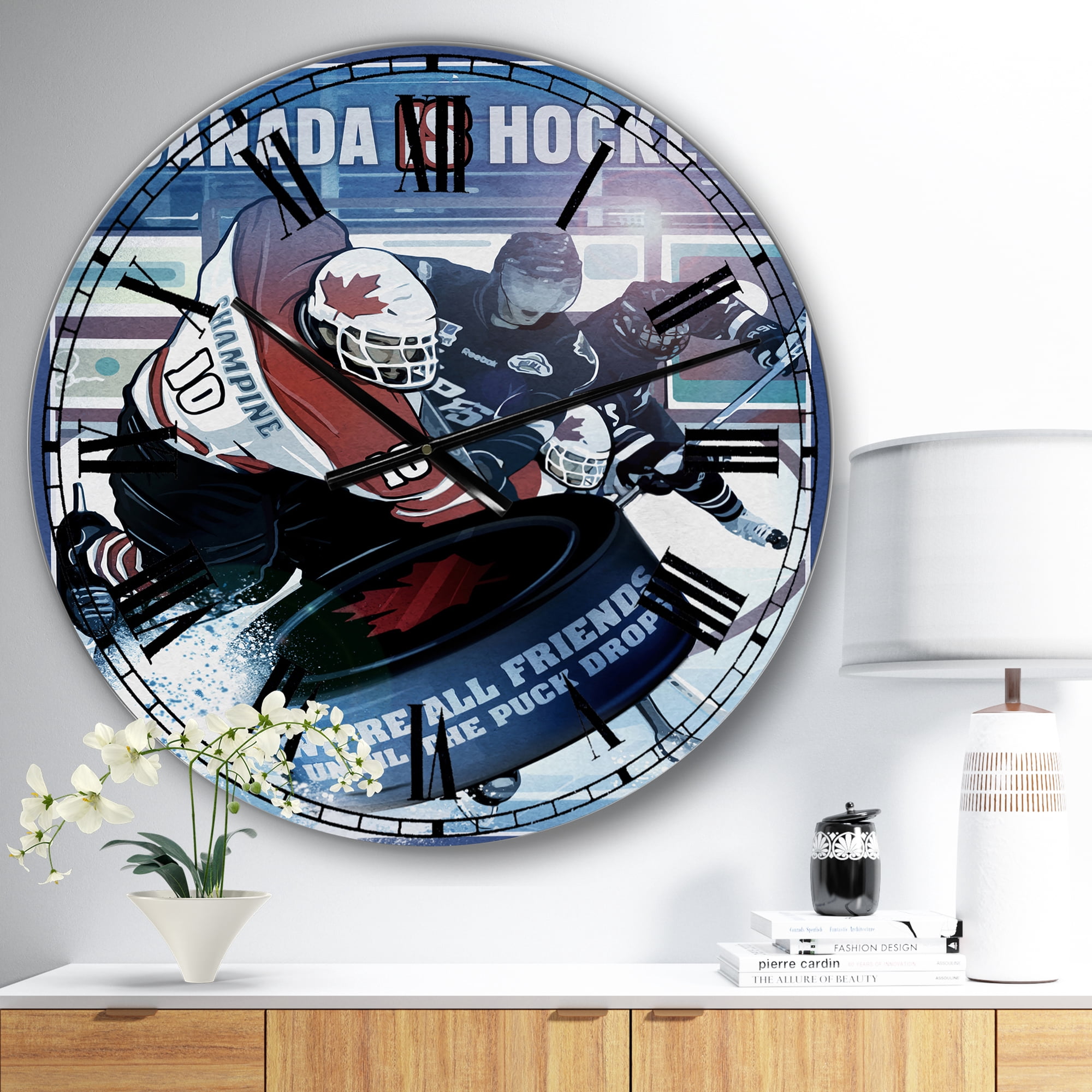 Designart Oversized Multicolor Analog Round Modern Traditional Wall Clocks, CLM25825-C23