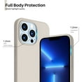 thumbnail image 4 of Compatible with iPhone 13 Pro Case 6.1, Slim Liquid Silicone 3 Layers Full Covered Soft Gel Rubber Case Cover 6.1 inch-Stone Gray, 4 of 12