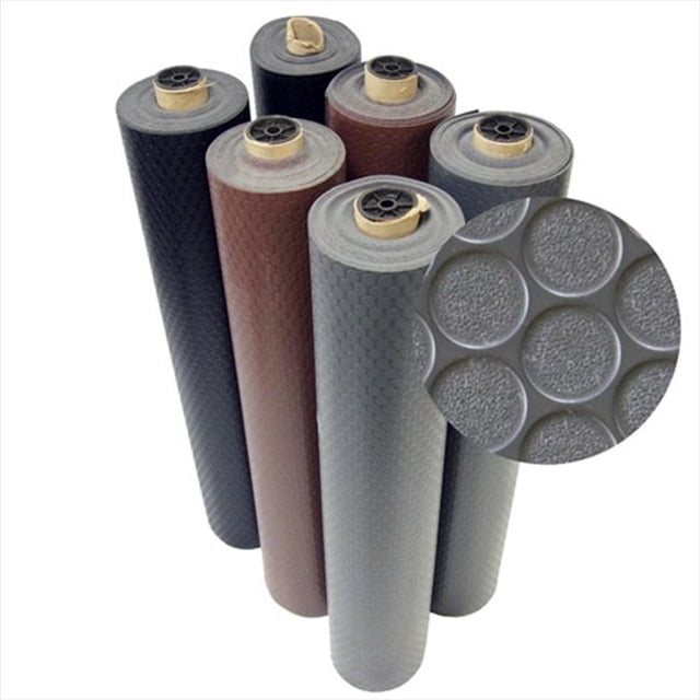 Rubber-Cal Coin-Grip Anti-Slip Rolled Rubber Mat - Dark Gray, 120 x 48 in.