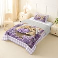 thumbnail image 2 of Erosebridal Rustic Lavender Flowers Twin Comforter Sets,Cute Cartoon Rabbit Bedding Set For Girls Kids, Reversible 2-Piece, 2 of 7