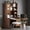 Walnut + Wood, variant on 43"x70" Rotating Desktop Computer Desk with Drawer, Cabinets and Shelves, L-Shaped Gaming Desk for Home Office