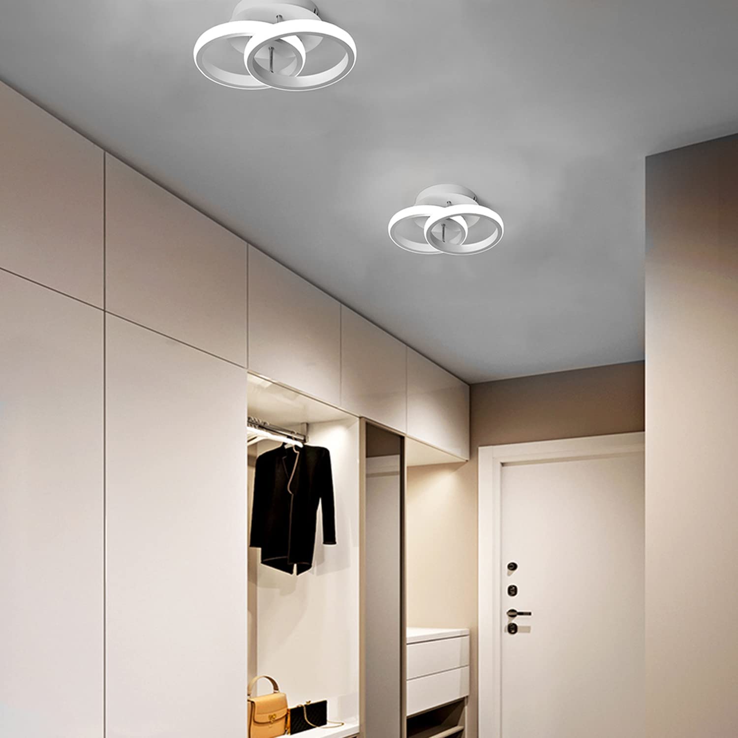ADISUN LED Ceiling Light Flush Mount Lamp Modern Lighting Fixtures Ceiling Lamps for Bedroom Kitchen(Cool White), White